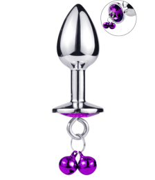 Plug bijou aluminium violet avec clochettes Taille S -  RY-001-A-ZB